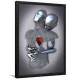 3D Effect Art Art Love Heart Iron Mesh Abstract Art Framed Art Print Wall Decor - Painting Art,Framed Picture,Wall Art