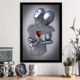 3D Effect Art Art Love Heart Iron Mesh Abstract Art Framed Art Print Wall Decor - Painting Art,Framed Picture,Wall Art
