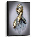 3D Effect Art Bond Of Unity Black & Gold Framed Canvas Prints Wall Art - Painting Canvas, Wall Decor, Art Prints, Floating Frame