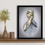 3D Effect Art Bond Of Unity Black & Gold Framed Canvas Prints Wall Art - Painting Canvas, Wall Decor, Art Prints, Floating Frame