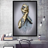 3D Effect Art Bond Of Unity Black & Gold Framed Art Prints Wall Decor - Painting Prints, Wall Art, Black Picture, Ready to hang