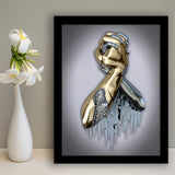 3D Effect Art Bond Of Unity Black & Gold Framed Art Prints Wall Decor - Painting Prints, Wall Art, Black Picture, Ready to hang