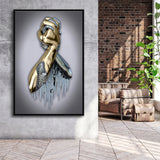 3D Effect Art Bond Of Unity Black & Gold Framed Canvas Prints Wall Art - Painting Canvas, Wall Decor, Art Prints, Floating Frame