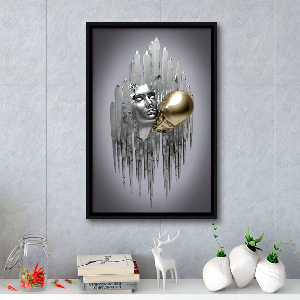 3D Effect Art Deepest Desire Black & Gold Framed Canvas Prints Wall Art - Painting Canvas, Wall Decor, Art Prints, Floating Frame