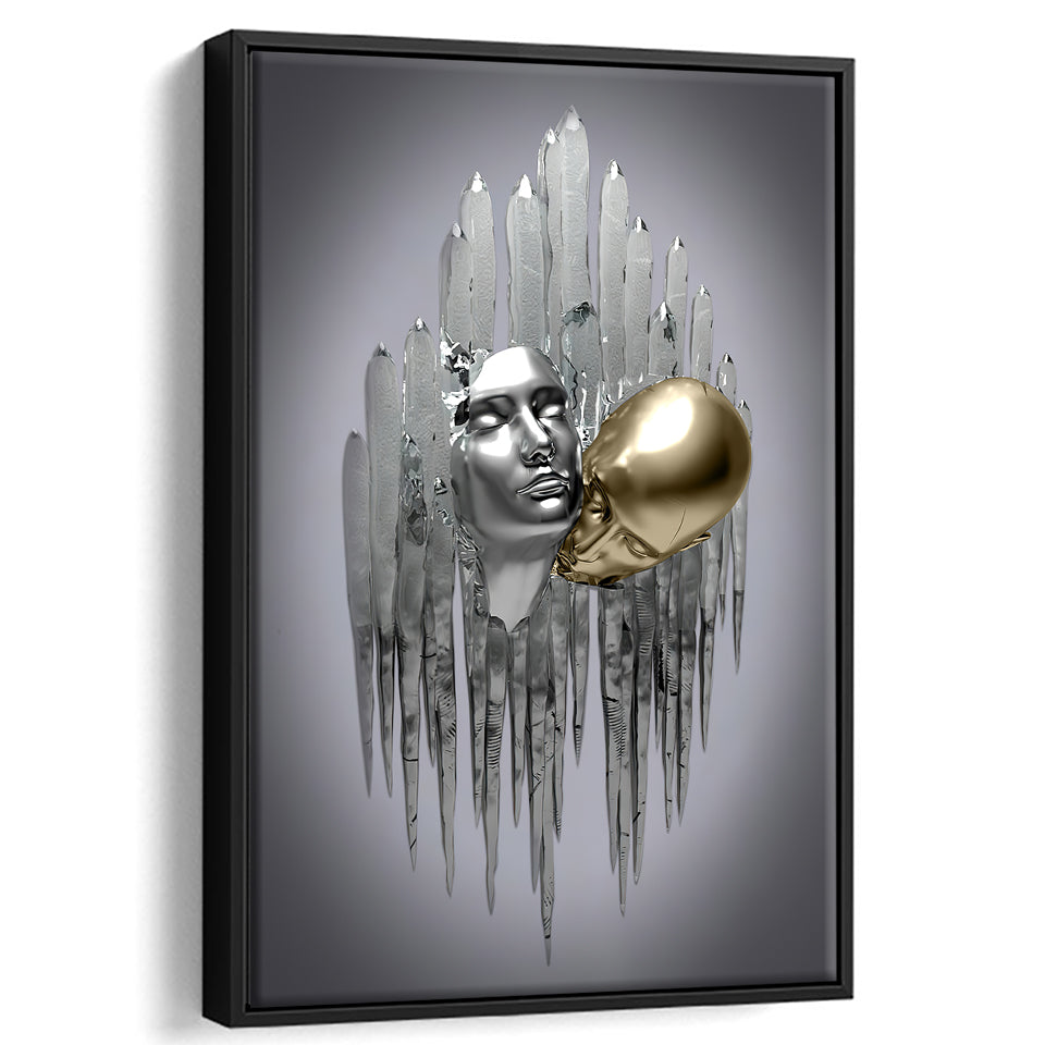 3D Effect Art Deepest Desire Black & Gold Framed Canvas Prints Wall Art - Painting Canvas, Wall Decor, Art Prints, Floating Frame