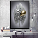 3D Effect Art Deepest Desire Black & Gold Framed Art Prints Wall Decor - Painting Prints, Wall Art, Black Picture, Ready to hang