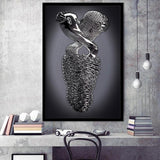 3D Effect Art Effect Lovers Black Art Framed Art Print Wall Decor - Painting Art,Framed Picture,Wall Art