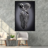 3D Effect Art Effect Lovers Black Art Framed Canvas Prints Wall Art - Painting Canvas,Floating Frame, Home Wall Decor