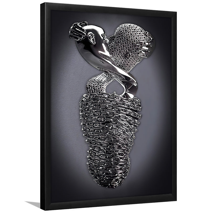 3D Effect Art Effect Lovers Black Art Framed Art Print Wall Decor - Painting Art,Framed Picture,Wall Art