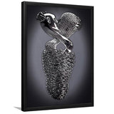 3D Effect Art Effect Lovers Black Art Framed Art Print Wall Decor - Painting Art,Framed Picture,Wall Art