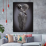 3D Effect Art Effect Lovers Black Art Framed Art Print Wall Decor - Painting Art,Framed Picture,Wall Art