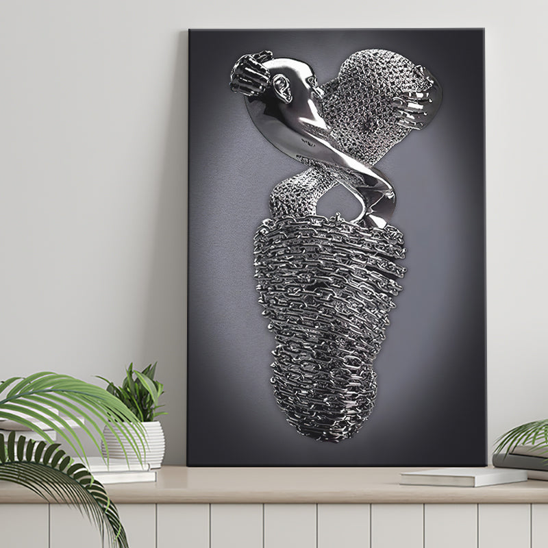 3D Effect Art Effect Lovers Black Art Canvas Prints Wall Art - Painting Canvas, Home Wall Decor, For Sale