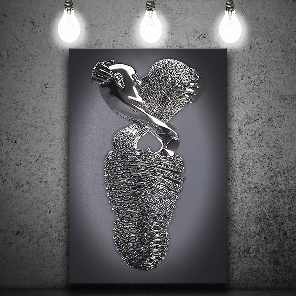 3D Effect Art Effect Lovers Black Art Canvas Prints Wall Art - Painting Canvas, Home Wall Decor, For Sale