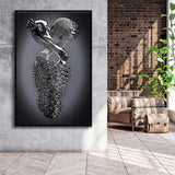3D Effect Art Effect Lovers Black Art Framed Canvas Prints Wall Art - Painting Canvas,Floating Frame, Home Wall Decor
