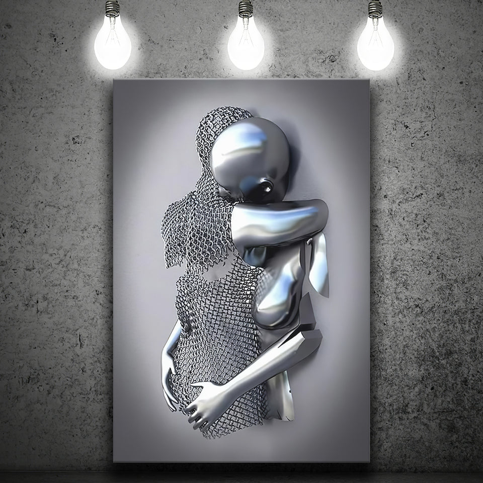 3D Effect Art Emotional Hug Canvas Prints Wall Art - Painting Canvas, Home Wall Decor, Prints for Sale, Painting Art