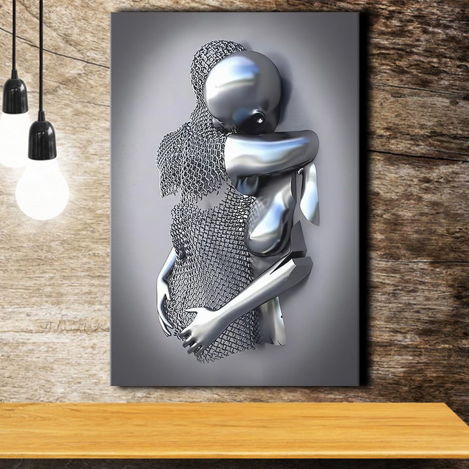 3D Effect Art Emotional Hug Canvas Prints Wall Art - Painting Canvas, Home Wall Decor, Prints for Sale, Painting Art