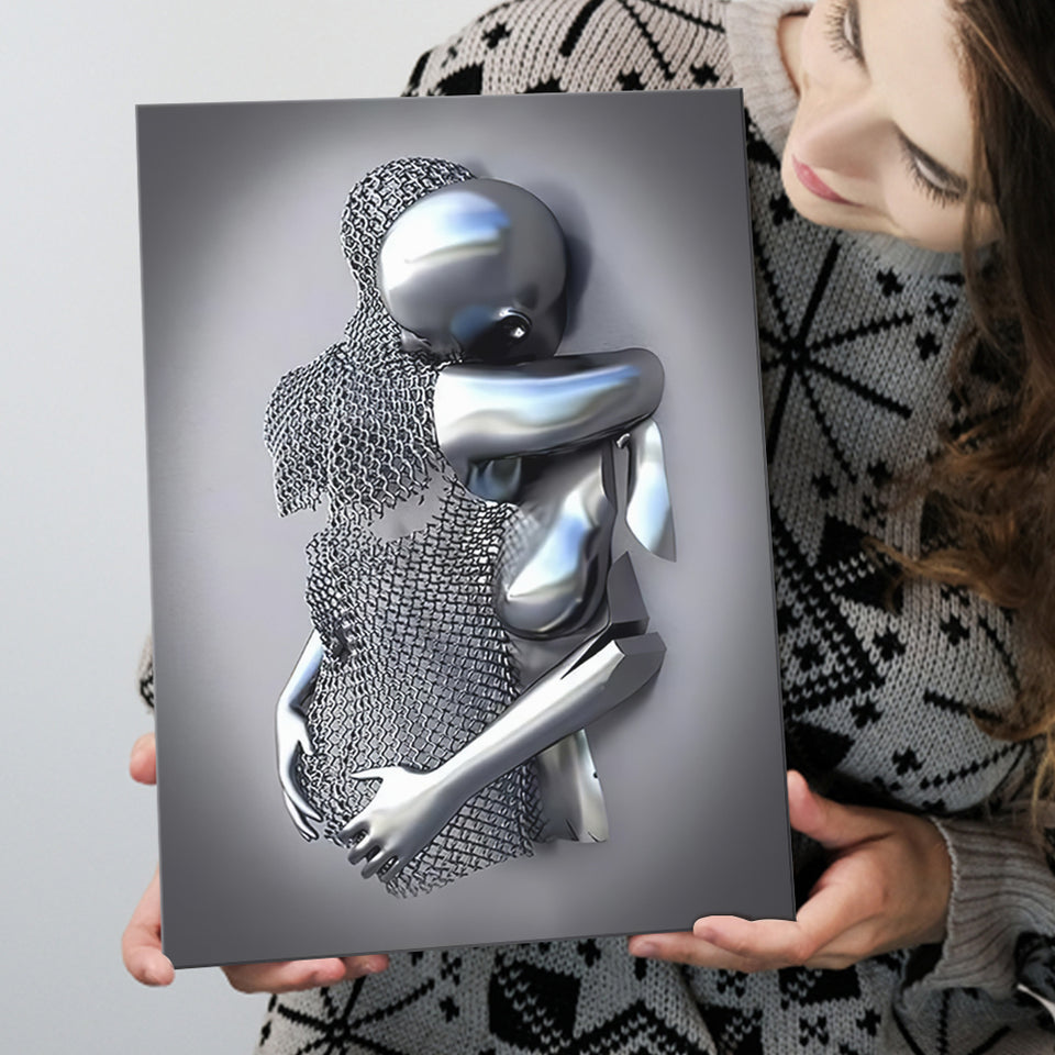 3D Effect Art Emotional Hug Canvas Prints Wall Art - Painting Canvas, Home Wall Decor, Prints for Sale, Painting Art