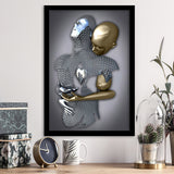 3D Effect Art Eternal Love Iron Mesh Black & Gold Framed Art Prints Wall Decor - Painting Prints, Wall Art, Black Picture