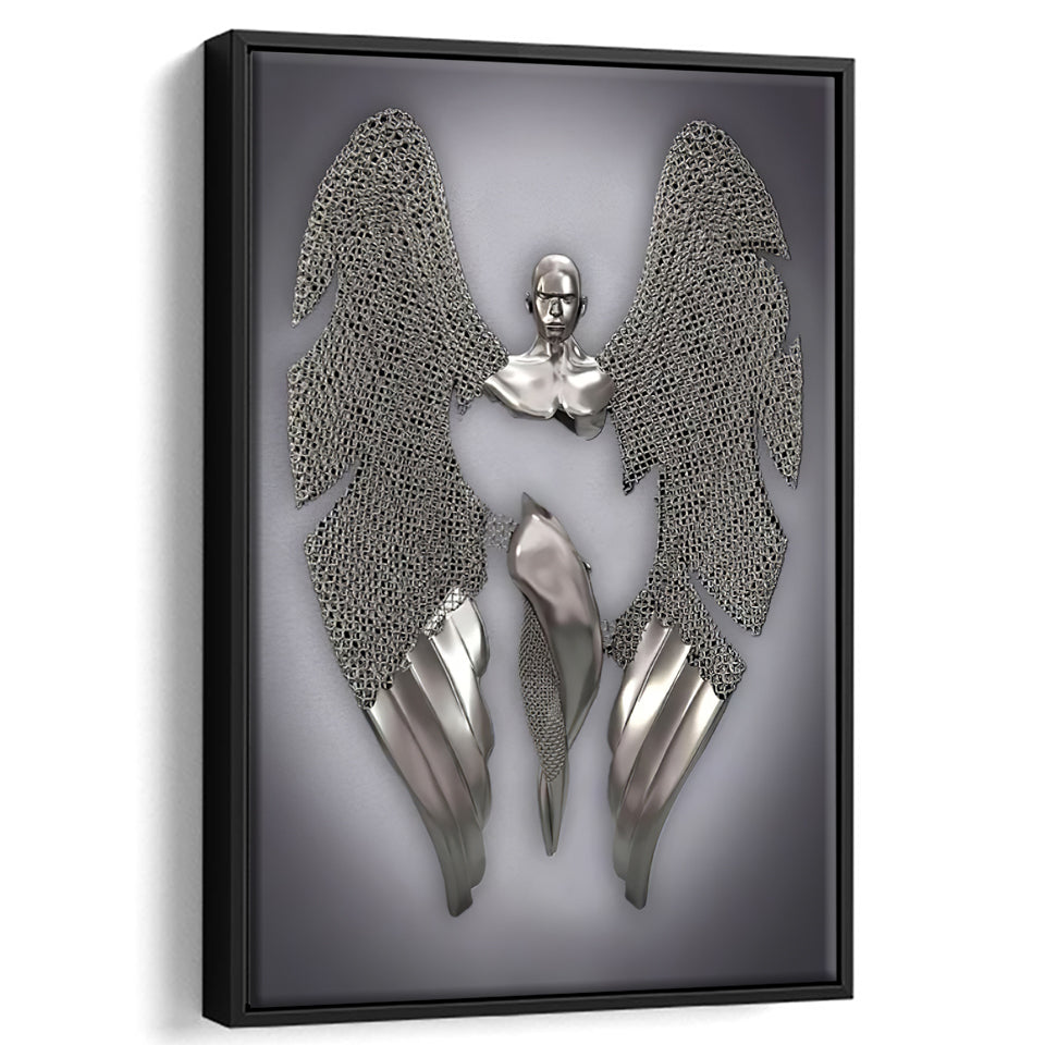 3D Effect Art Fallen Angel Iron Mesh Framed Canvas Prints Wall Art - Painting Canvas, Home Wall Decor,Framed Picture, For Sale