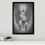 3D Effect Art Fallen Angel Iron Mesh Framed Canvas Prints Wall Art - Painting Canvas, Home Wall Decor,Framed Picture, For Sale