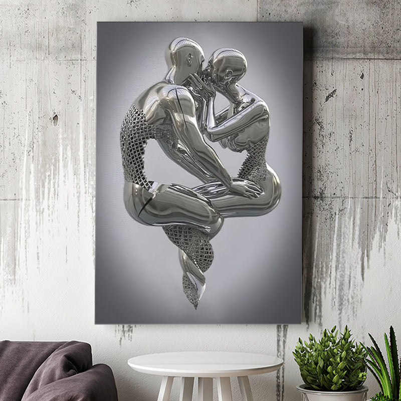 3D Effect Art Hugging Kissing Canvas Prints Wall Art - Painting Canvas, Home Wall Decor, Prints for Sale, Painting Art