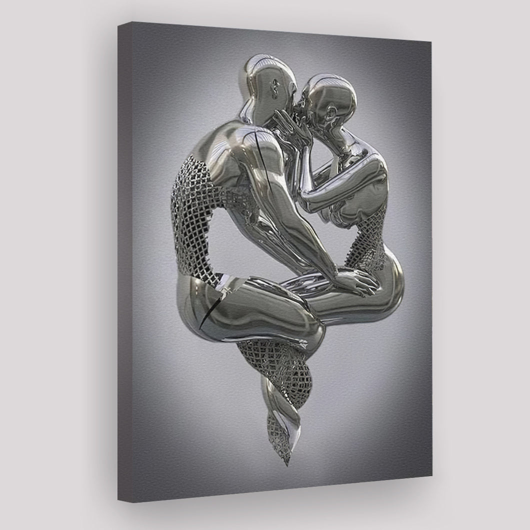 3D Effect Art Hugging Kissing Canvas Prints Wall Art - Painting Canvas, Home Wall Decor, Prints for Sale, Painting Art
