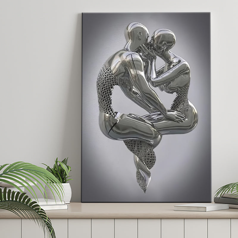 3D Effect Art Hugging Kissing Canvas Prints Wall Art - Painting Canvas, Home Wall Decor, Prints for Sale, Painting Art