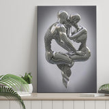3D Effect Art Hugging Kissing Canvas Prints Wall Art - Painting Canvas, Home Wall Decor, Prints for Sale, Painting Art
