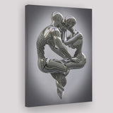 3D Effect Art Hugging Kissing Canvas Prints Wall Art - Painting Canvas, Home Wall Decor, Prints for Sale, Painting Art