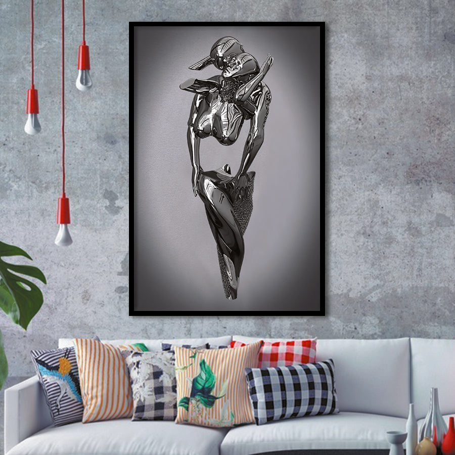 3D Effect Art Hugging Cuddling Couples Framed Art Print Wall Decor - Painting Art,Framed Picture,Wall Art