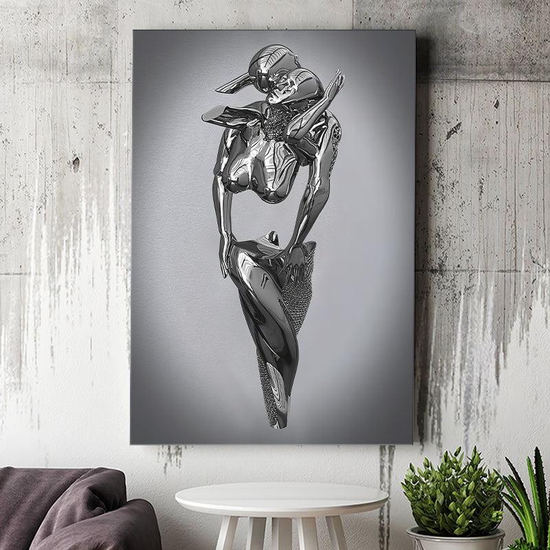 3D Effect Art Hugging Cuddling Couples Canvas Prints Wall Art - Painting Canvas, Home Wall Decor, For Sale