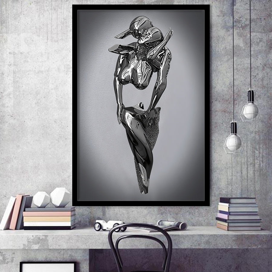 3D Effect Art Hugging Cuddling Couples Framed Art Print Wall Decor - Painting Art,Framed Picture,Wall Art