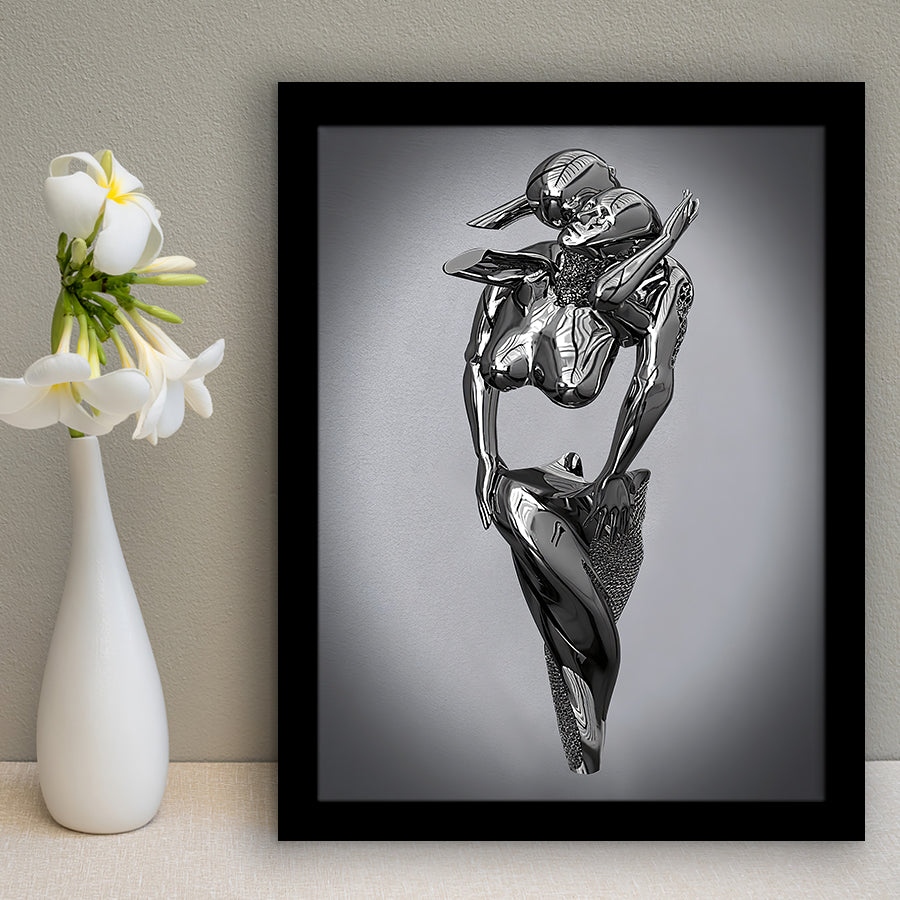 3D Effect Art Hugging Cuddling Couples Framed Art Print Wall Decor - Painting Art,Framed Picture,Wall Art