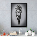 3D Effect Art Hugging Cuddling Couples Framed Canvas Prints Wall Art - Painting Canvas,Floating Frame, Home Wall Decor