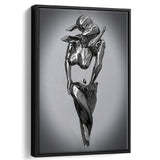 3D Effect Art Hugging Cuddling Couples Framed Canvas Prints Wall Art - Painting Canvas,Floating Frame, Home Wall Decor