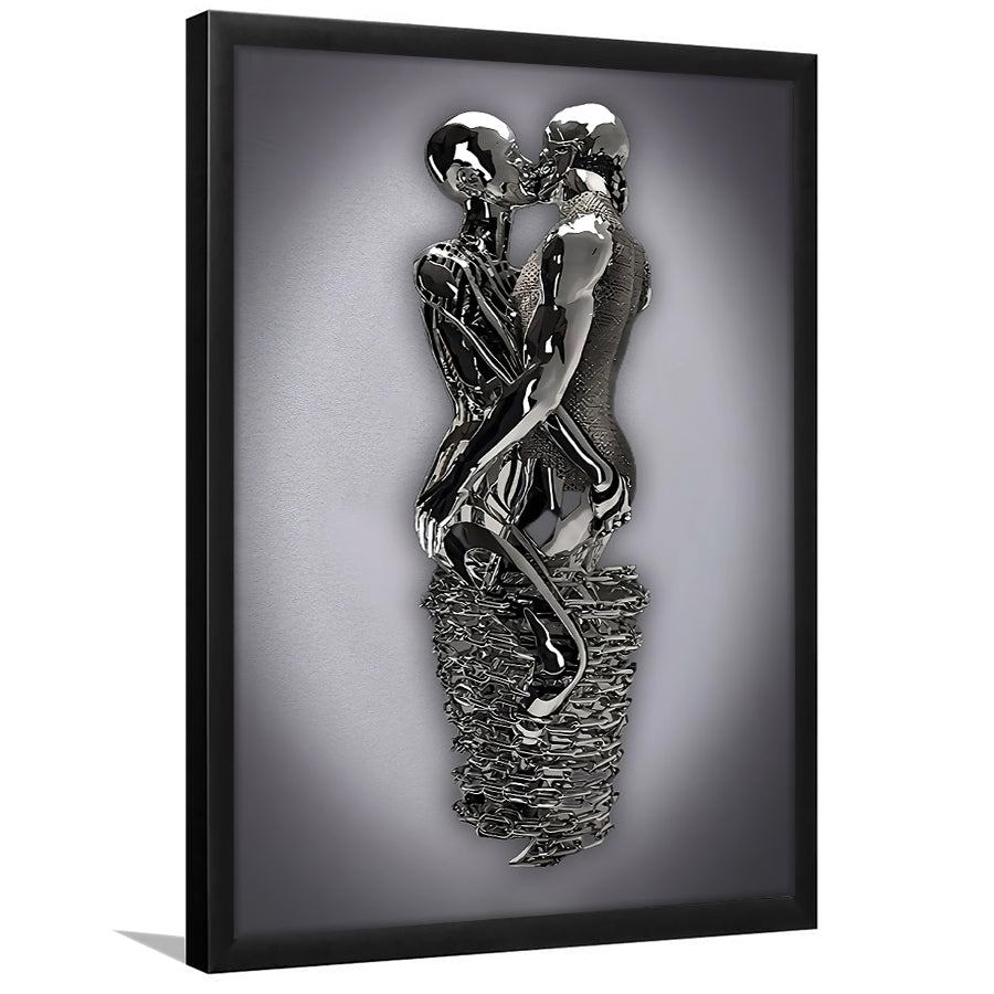 3D Effect Art Hug Lovers Iron Mesh Abstract Art Framed Art Print Wall Decor - Painting Art,Framed Picture,Wall Art