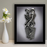 3D Effect Art Hug Lovers Iron Mesh Abstract Art Framed Art Print Wall Decor - Painting Art,Framed Picture,Wall Art
