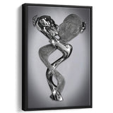 3D Effect Art Infinite Kiss Love Framed Canvas Prints Wall Art - Painting Canvas,Floating Frame, Home Wall Decor