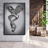 3D Effect Art Infinite Kiss Love Framed Canvas Prints Wall Art - Painting Canvas,Floating Frame, Home Wall Decor