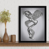 3D Effect Art Infinite Kiss Love Framed Canvas Prints Wall Art - Painting Canvas,Floating Frame, Home Wall Decor