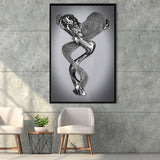 3D Effect Art Infinite Kiss Love Framed Canvas Prints Wall Art - Painting Canvas,Floating Frame, Home Wall Decor