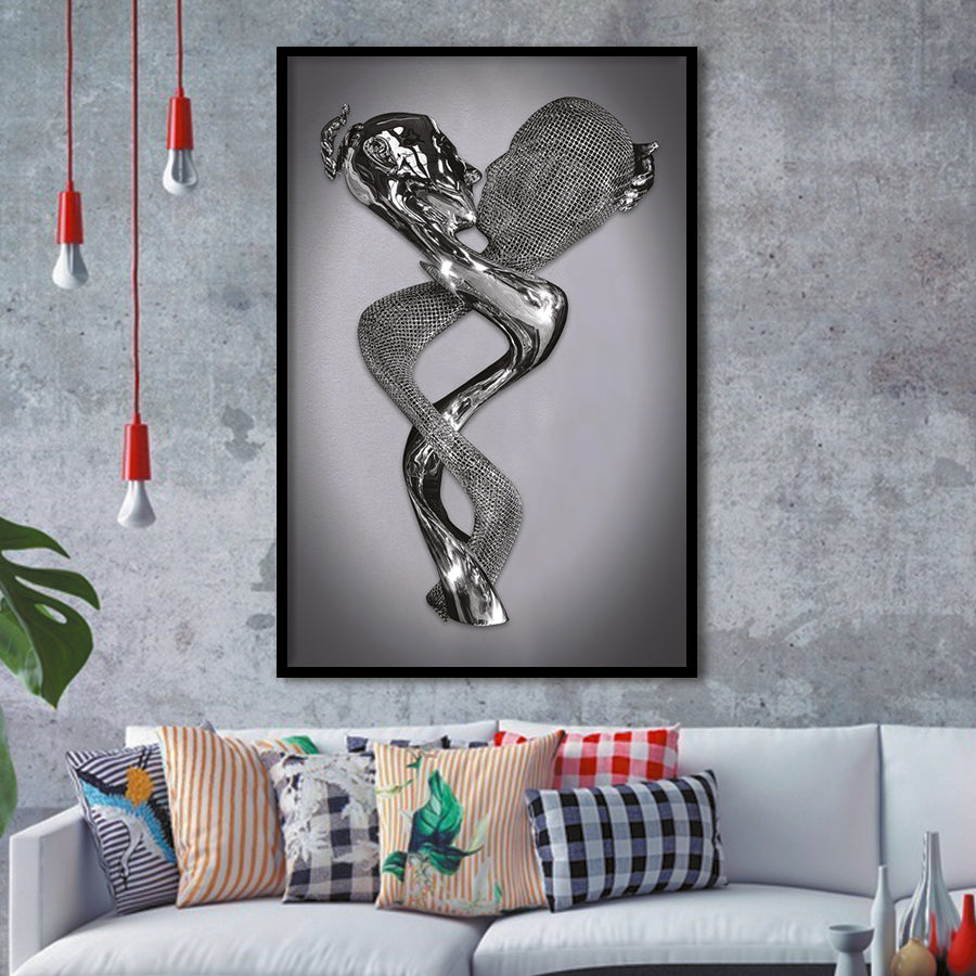 3D Effect Art Infinite Kiss Love Framed Art Print Wall Decor - Painting Art,Framed Picture,Wall Art
