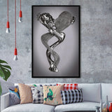 3D Effect Art Infinite Kiss Love Framed Art Print Wall Decor - Painting Art,Framed Picture,Wall Art
