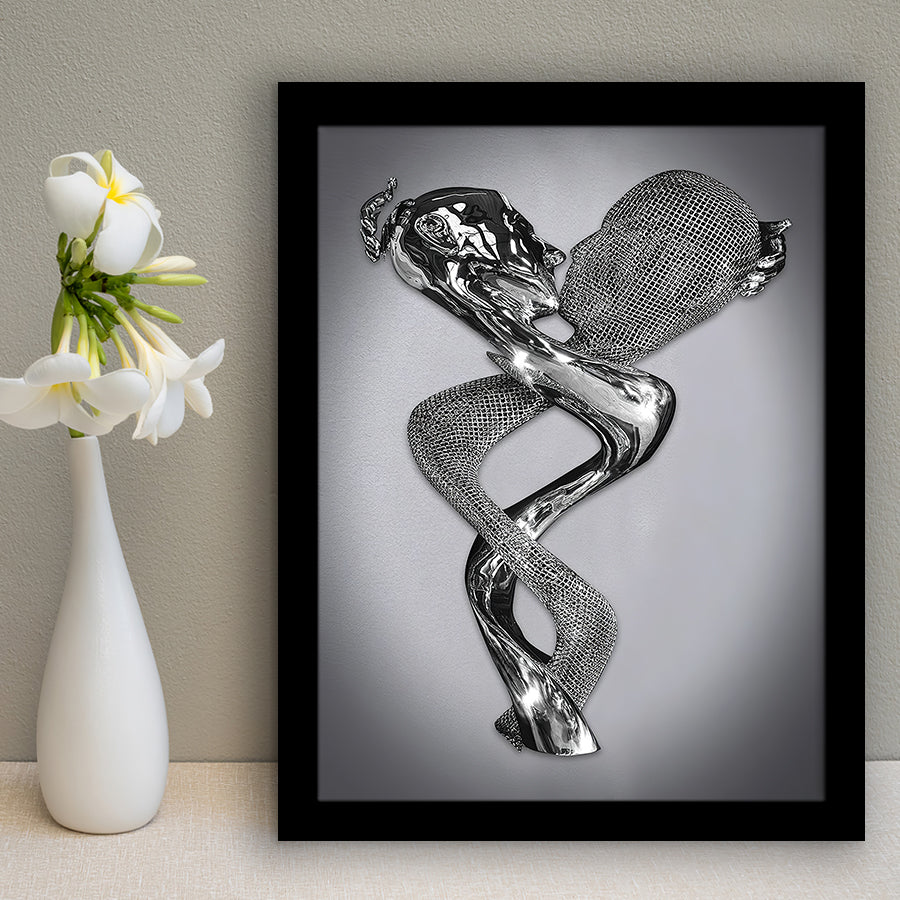 3D Effect Art Infinite Kiss Love Framed Art Print Wall Decor - Painting Art,Framed Picture,Wall Art