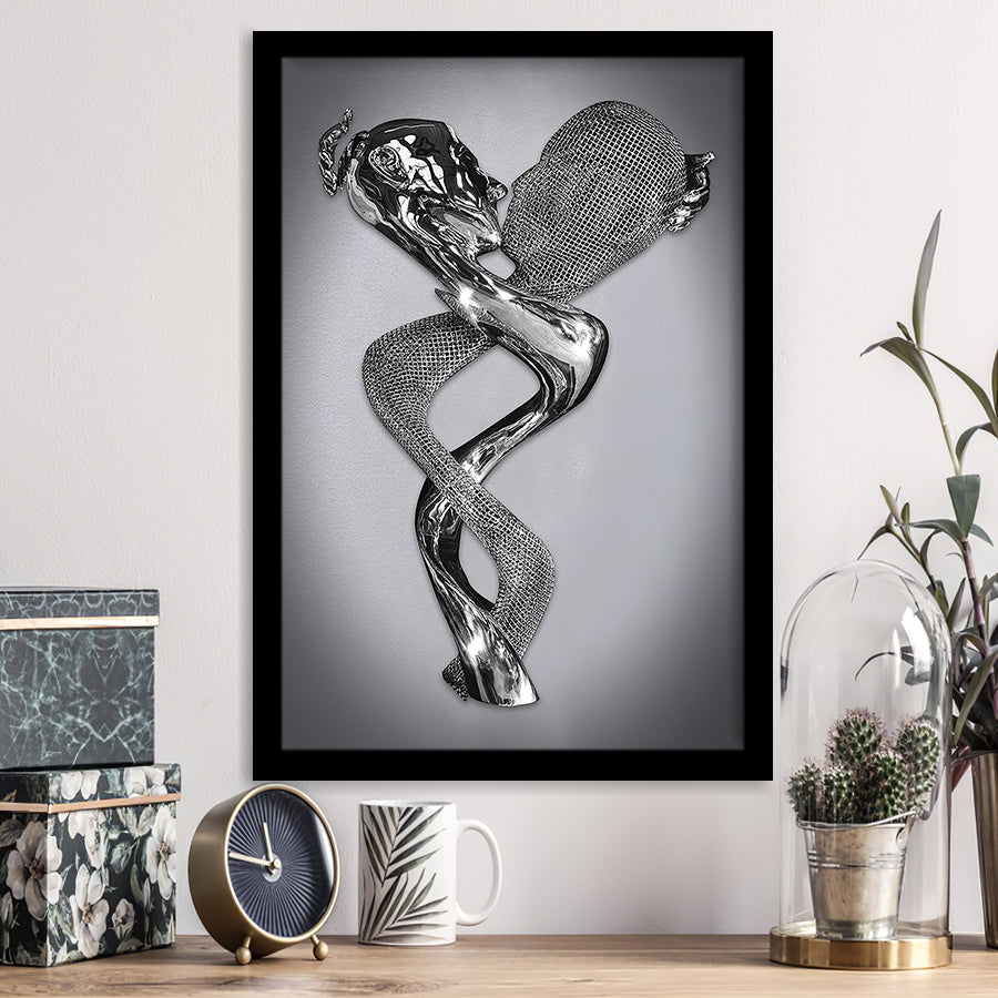 3D Effect Art Infinite Kiss Love Framed Art Print Wall Decor - Painting Art,Framed Picture,Wall Art