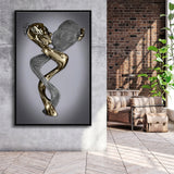 3D Effect Art Infinite Love Black & Gold Framed Canvas Prints Wall Art - Painting Canvas, Wall Decor, Art Prints, Floating Frame