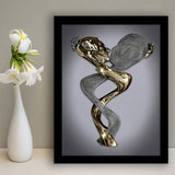 3D Effect Art Infinite Love Black & Gold Framed Art Prints Wall Decor - Painting Prints, Wall Art, Black Picture, Ready to hang