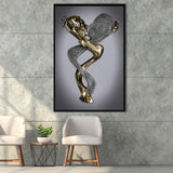 3D Effect Art Infinite Love Black & Gold Framed Canvas Prints Wall Art - Painting Canvas, Wall Decor, Art Prints, Floating Frame
