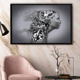 3D Effect Art Shattered Thoughts Framed Canvas Prints Wall Art - Painting Canvas, Wall Decor, Canvas Art, Floating Frame