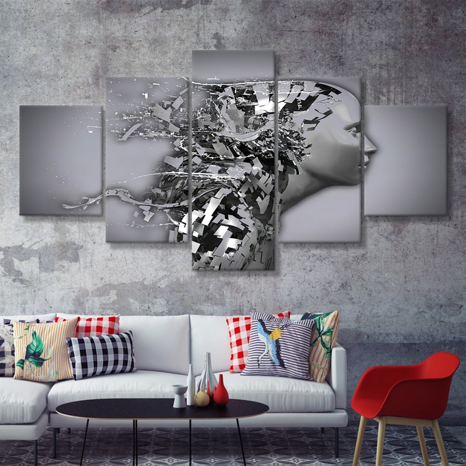 Smashed effect 3D wall mural